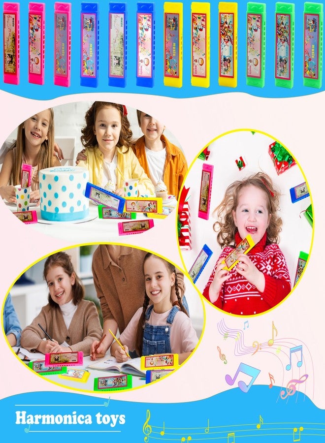 Restroma 60 Pcs Cartoon Harmonica Bulk Plastic 5 Holes Harmonica Mini Harmonicas Toy for Kids Party Goodie Bags Stuffers, Random Color Pattern - Image 5